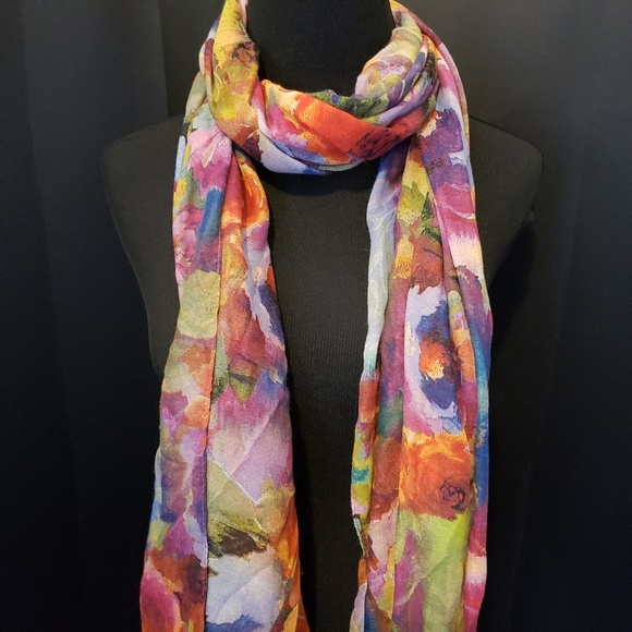 Bright Floral Scarf - Picture 2 of 4